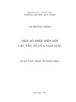 Luận văn thạc sĩ toán học phương pháp một số phép biến đổi các yếu tố trong tam giác