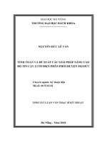 Tính toán và đề xuất các giải pháp nâng cao độ tin cậy lưới điện phân phối huyện mộ đức