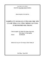 Nghiên cứu đánh giá cường độ chịu nén của bê tông các công trình cao tầng ở thành phố nha trang