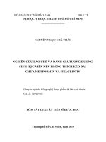 Nghiên cứu bào chế và đánh giá tương đương sinh học viên nén phóng thích kéo dài chứa metformin hydroclorid và sitagliptin (TT)
