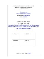 TIỂU LUẬN VỀ VAI TRÒ CỦA NGƯỜI LÃNH ĐẠO ĐẾN SỰ HÌNH THÀNH VĂN HÓA TỔ CHỨC CỦA CÔNG TY CỔ PHẦN ĐẦU TƯ  THẾ GIỚI DI ĐỘNG (MWG)