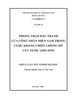 Phong trào đấu tranh của công nhân miền nam trong cuộc kháng chiến chống mỹ cứu nước (1954 1975) 