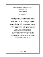 Nghệ thuật chuyển thể tác phẩm văn học sang điện ảnh từ phương diện cốt truyện và nhân vật (qua trường hợp lặng yên dưới vực sâu) 