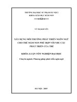 Xây dựng môi trường phát triển ngôn ngữ cho trẻ mầm non phù hợp với nhu cầu phát triển của trẻ 