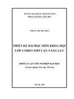 Thiết kế bài học môn khoa học lớp 4 theo tiếp cận năng lực 