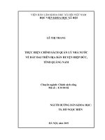 Thực hiện chính sách quản lý nhà nước về đất đai trên địa bàn huyện Hiệp Đức, tỉnh Quảng Nam (Luận văn thạc sĩ)
