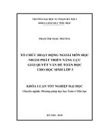 Tổ chức hoạt động ngoài môn học nhằm phát triển năng lực giải quyết vấn đề toán học cho học sinh lớp 3 