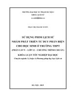 Sử dụng phim lịch sử nhằm phát triển tư duy phản biện cho học sinh ở trường THPT (phần LSVN – lớp 12 – chương trình chuẩn) 