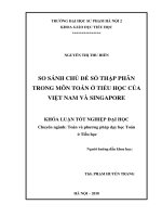 So sánh chủ đề số thập phân trong môn toán ở tiểu học của việt nam và singapore 
