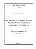 Thực trạng kiến thức, thực hành phòng chống bệnh thủy đậu cho trẻ 3   5 tuổi tại trường mầm non mai đình a xã mai đình – huyện sóc sơn – thành phố hà nội 