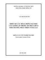 Thiết kế các hoạt động dạy học khái niệm câu lệnh lặp trong tin học lớp 11 theo hướng phát triển năng lực 
