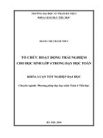 Tổ chức hoạt động trải nghiệm cho học sinh lớp 4 trong dạy học môn toán 