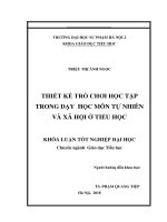 Thiết kế trò chơi học tập trong dạy học môn tự nhiên và xã hội ở tiểu học 