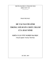 Đề tài người lính trong nỗi buồn chiến tranh của bảo ninh 