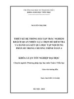Thiết kế hệ thống bài tập trắc nghiệm khách quan nhiều lựa chọn để kiểm tra và đánh giá kết quả học tập nội dung phân số trong chương trình toán 4 