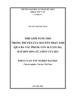 Thế giới tuổi thơ trong truyện của nguyễn nhật ánh (qua ba tác phẩm con mả con ma, bắt đền hoa sứ, cháu của bà) 