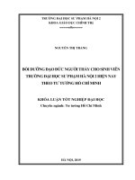 Bồi dưỡng đạo đức người thầy cho sinh viên trường đại học sư phạm hà nội 2 hiện nay theo tư tưởng hồ chí minh 