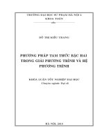 Phương pháp tam thức bậc hai trong giải phương trình và hệ phương trình 