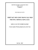 Thiết kế trò chơi trong dạy học phương trình lượng giác 