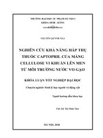 Nghiên cứu khả năng hấp thụ thuốc captopril của màng cellulose vi khuẩn lên men từ môi trường nước vo gạo 