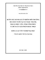 Bước đầu đánh giá ô nhiễm môi trường do chăn nuôi tại xã ngọc thanh, thành phố phúc yên, tỉnh vĩnh phúc và đề xuất giải pháp khắc phục 