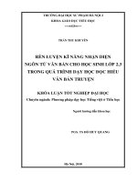 Rèn luyện kĩ năng nhận diện ngôn từ văn bản cho học sinh lớp 2, 3 trong quá trình dạy học đọc hiểu văn bản truyện 
