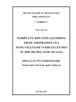 Nghiên cứu khả năng giải phóng thuốc omeprazole của màng cellulose vi khuẩn lên men từ môi trường nước dừa già 