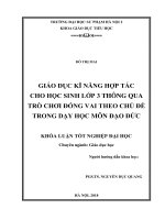 Giáo dục kĩ năng hợp tác cho học sinh lớp 3 thông qua trò chơi đóng vai theo chủ đề trong dạy học môn đạo đức 