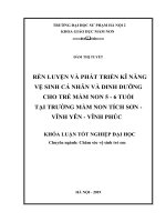Rèn luyện và phát triển kĩ năng vệ sinh cá nhân và dinh dưỡng cho trẻ mầm non 5   6 tuổi tại trường mầm non tích sơn   vĩnh yên   vĩnh phúc 