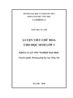 Luyện viết chữ hoa cho học sinh lớp 3 