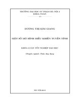 Một số mô hình điều khiển tuyến tính 