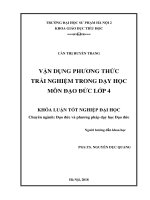 Vận dụng phương thức trải nghiệm trong dạy học môn đạo đức lớp 4 