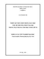Thiết kế trò chơi trong dạy học chủ đề phương pháp tọa độ trong mặt phẳng cho học sinh lớp 10 