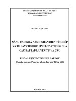 Nâng cao khả năng nhận diện từ ghép và từ láy cho học sinh lớp 4 thông qua các bài tập luyện từ và câu 