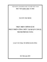Thực hiện chính sách phát triển công chức tại quận Cẩm Lệ, thành phố Đà Nẵng (Luận văn thạc sĩ)