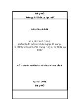 SO SÁNH TÌNH HÌNH PHẪU THUẬT nội SOI CHỬA NGOÀI tử CUNG tại BỆNH VIỆN PHỤ sản TRUNG ƯƠNG năm 2002 và 2007 