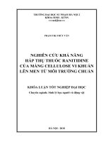 Nghiên cứu khả năng hấp thụ thuốc ranitidine của màng cellulose vi khuẩn lên men từ môi trường chuẩn 