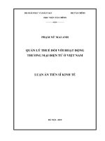 Quản lý thuế đối với hoạt động thương mại điện tử ở Việt Nam