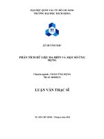 Phân tích dữ liệu đa biến và một số ứng dụng