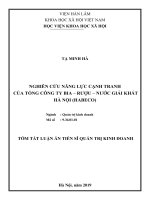 Nghiên cứu năng lực cạnh tranh của tổng công ty bia – rượu – nước giải khát hà nội (HABECO) tt
