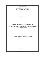 Nghiên cứu năng lực cạnh tranh của Tổng Công ty Bia – Rượu – Nước giải khát Hà Nội (HABECO)