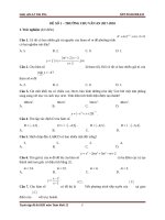 ĐỀ THI học kì 1 môn TOÁN 12