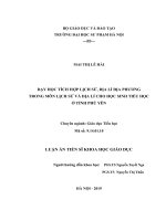 DẠY học TÍCH hợp LỊCH sử, địa lí địa PHƯƠNG TRONG môn LỊCH sử và địa lí CHO học SINH TIỂU học ở TỈNH PHÚ yên 