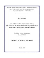 Nghiên cứu giải phẫu và ứng dụng lâm sàng thần kinh cơ cắn trong điều trị liệt mặt giai đoạn bán cấp tt tiếng anhg 