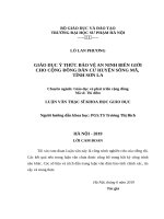 GIÁO dục ý THỨC bảo vệ AN NINH BIÊN GIỚI CHO CỘNG ĐỒNG dân cư HUYỆN SÔNG mã, TỈNH sơn LA 