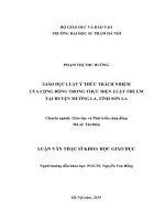 GIÁO dục LUẬT ý THỨC TRÁCH NHIỆM của CỘNG ĐỒNG TRONG THỰC HIỆN LUẬT TRẺ EM tại HUYỆN MƯỜNG LA, TỈNH sơn LA 