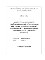 Nghiên cứu tạo kháng nguyên tái tổ hợp của virus gây bệnh cúm a h7n9 bằng phương pháp biểu hiện tạm thời trong cây thuốc lá (nicotiana benthamiana) thông qua vi khuẩn agrobacterium tumefaciens 