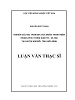 NGHIÊN cứu sự THAM GIA của đoàn THANH NIÊN TRONG PHÁT TRIỂN KINH tế   xã hội tại HUYỆN KIM bôi, TỈNH hòa BÌNH 