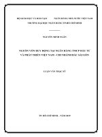 Nguồn vốn huy động tại ngân hàng thương mại cổ phần đầu tư và phát triển việt nam chi nhánh bắc sài gòn (luận văn thạc sĩ) 