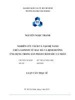 Nghiên cứu tách và tạo hệ nano chứa saponin từ rau má và định hướng ứng dụng trong sản phẩm chăm sóc cá nhân